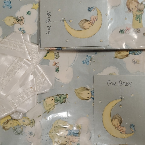 Betsey Clark HALLMARK Baby Shower gift wrap VINTAGE 70s NIP Collectible - Picture 3 of 10
